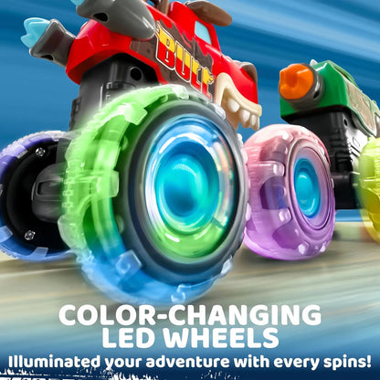 New kid's rC press illuminated toy car Monster Truck Destruction  Inertial sliding light Anti fall and impact resistant kid gift