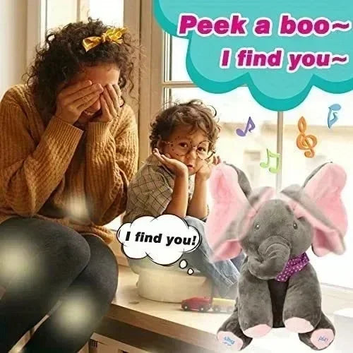 Animated Elephant Toys Plush Singing^ Elephant with Ears Moving Electric Plush Toy Cute Elephant Stuffed Animal Toy for BabyGift