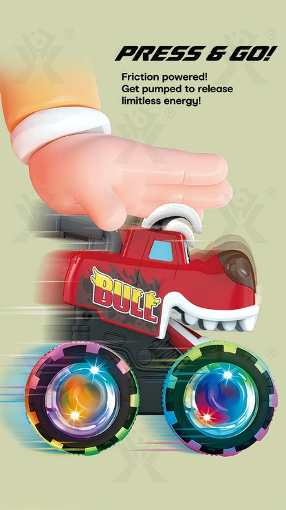 New kid's rC press illuminated toy car Monster Truck Destruction  Inertial sliding light Anti fall and impact resistant kid gift