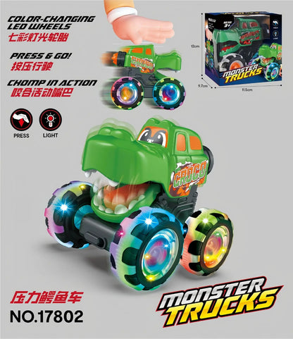 New kid's rC press illuminated toy car Monster Truck Destruction  Inertial sliding light Anti fall and impact resistant kid gift