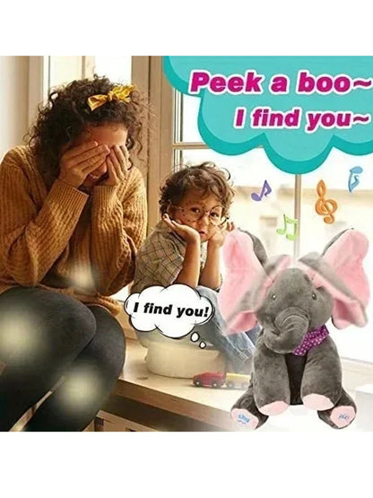 Animated Elephant Toys Plush Singing^ Elephant with Ears Moving Electric Plush Toy Cute Elephant Stuffed Animal Toy for BabyGift
