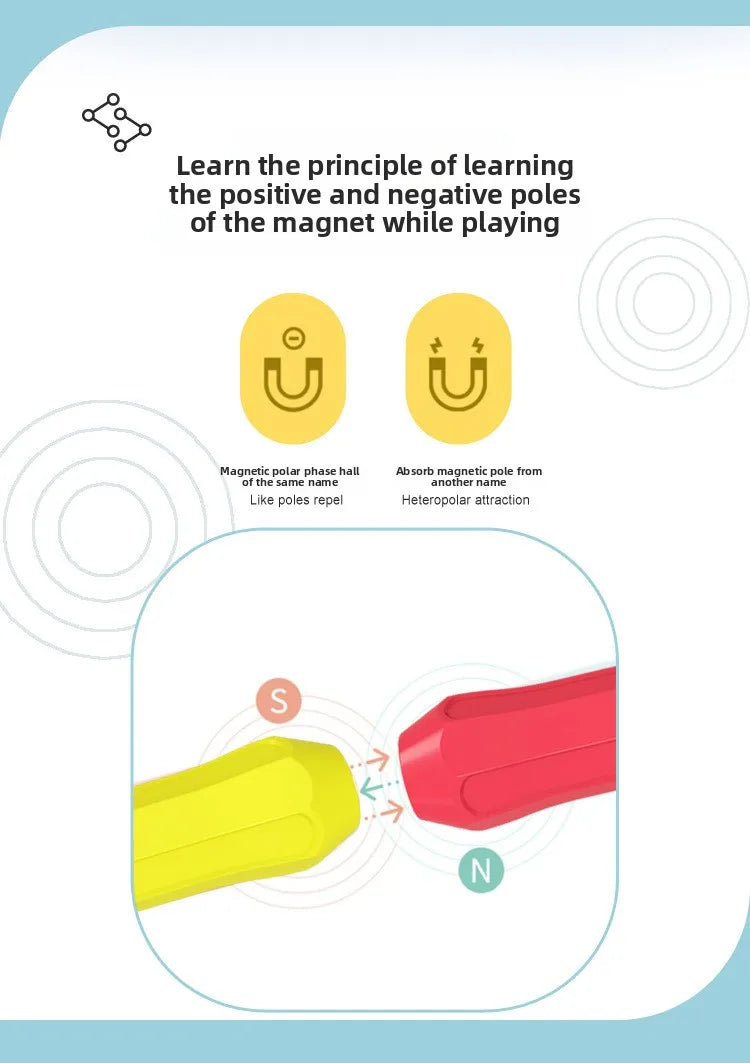 Hundred variations of magnetic rods early education building blocks assembly children's intellectual development assembled toys