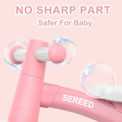 Colorful Lighting Baby Balance Bike, Toys for 1 Year Old Boys Girls, 12-24 Month Toddler Balance Bike with 4 Silence Wheels, Fir