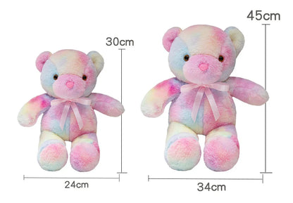 Cute Colorful Glowing Bear Plush Toy Luminous Creative Light Up LED Teddy Bear Xmas Gift Kids Birthday Gift