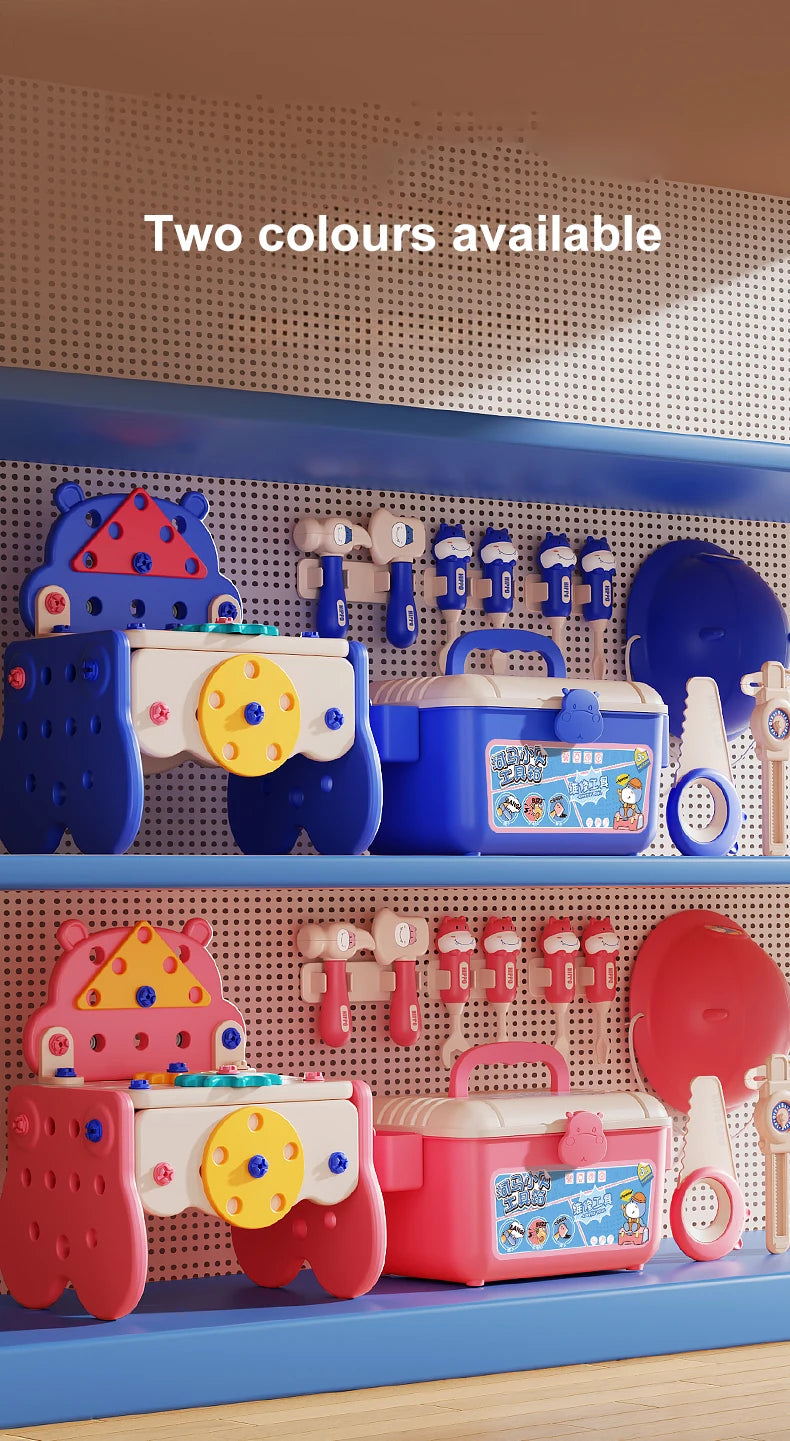 Children's Toolbox Puzzle Assembly Toys Simulation Electric Drill Screw Removal Multi-Functional Education Toys for Boys Girls