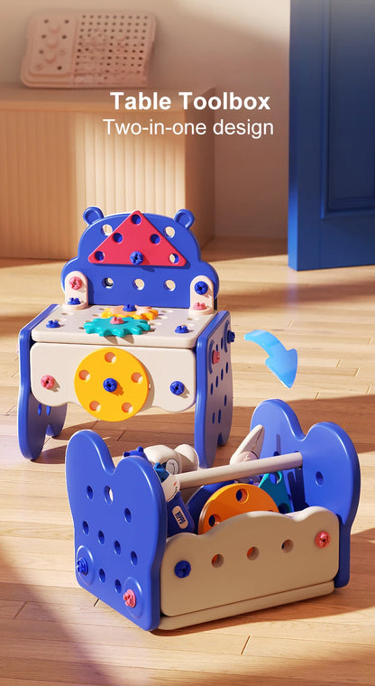 Children's Toolbox Puzzle Assembly Toys Simulation Electric Drill Screw Removal Multi-Functional Education Toys for Boys Girls