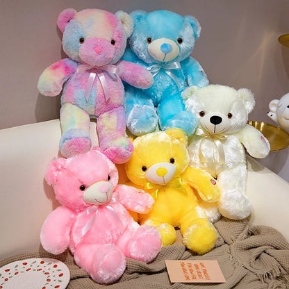 Cute Colorful Glowing Bear Plush Toy Luminous Creative Light Up LED Teddy Bear Xmas Gift Kids Birthday Gift