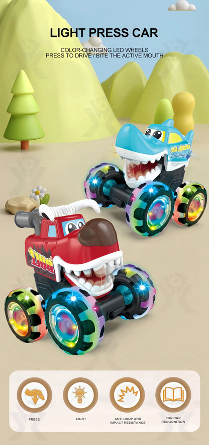 New kid's rC press illuminated toy car Monster Truck Destruction  Inertial sliding light Anti fall and impact resistant kid gift