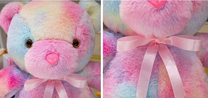 Cute Colorful Glowing Bear Plush Toy Luminous Creative Light Up LED Teddy Bear Xmas Gift Kids Birthday Gift