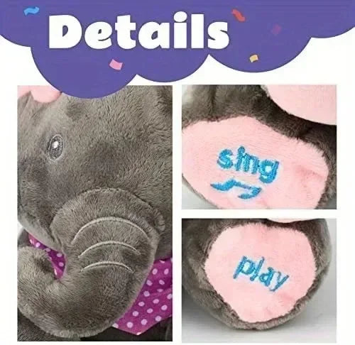Animated Elephant Toys Plush Singing^ Elephant with Ears Moving Electric Plush Toy Cute Elephant Stuffed Animal Toy for BabyGift