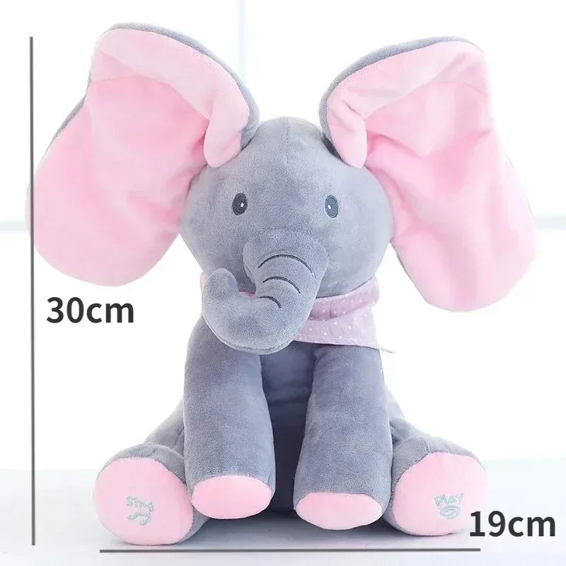 Animated Elephant Toys Plush Singing^ Elephant with Ears Moving Electric Plush Toy Cute Elephant Stuffed Animal Toy for BabyGift