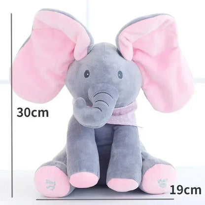 Animated Elephant Toys Plush Singing^ Elephant with Ears Moving Electric Plush Toy Cute Elephant Stuffed Animal Toy for BabyGift