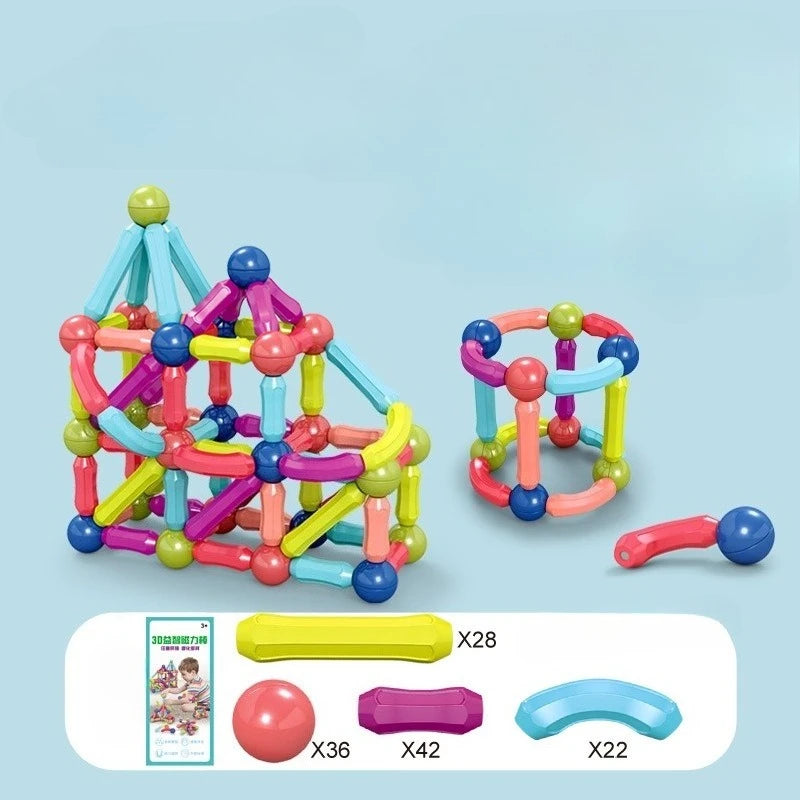 Hundred variations of magnetic rods early education building blocks assembly children's intellectual development assembled toys