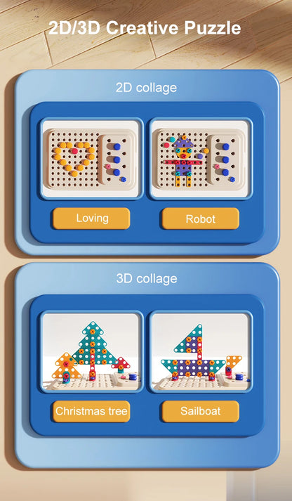 Children's Toolbox Puzzle Assembly Toys Simulation Electric Drill Screw Removal Multi-Functional Education Toys for Boys Girls