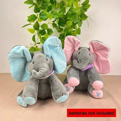 Animated Elephant Toys Plush Singing^ Elephant with Ears Moving Electric Plush Toy Cute Elephant Stuffed Animal Toy for BabyGift