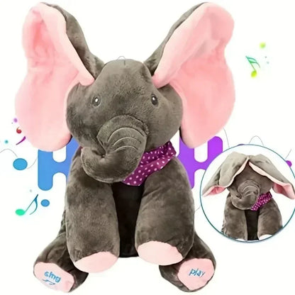 Animated Elephant Toys Plush Singing^ Elephant with Ears Moving Electric Plush Toy Cute Elephant Stuffed Animal Toy for BabyGift