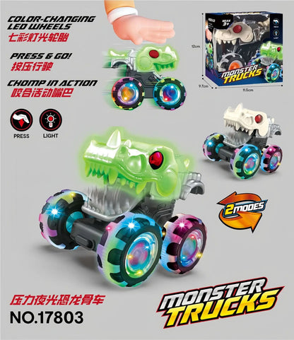 New kid's rC press illuminated toy car Monster Truck Destruction  Inertial sliding light Anti fall and impact resistant kid gift