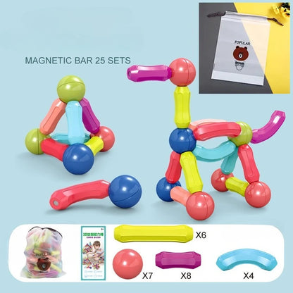 Hundred variations of magnetic rods early education building blocks assembly children's intellectual development assembled toys
