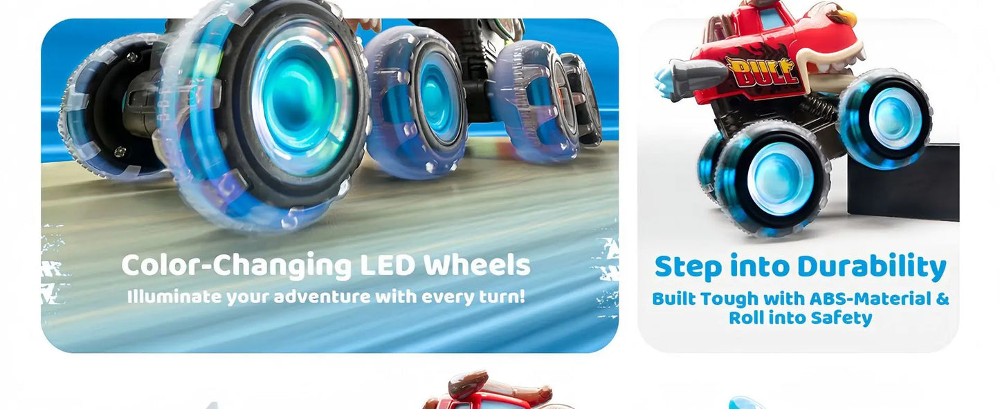 New kid's rC press illuminated toy car Monster Truck Destruction  Inertial sliding light Anti fall and impact resistant kid gift