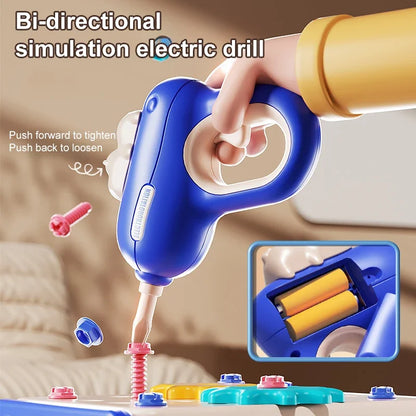 Children's Toolbox Puzzle Assembly Toys Simulation Electric Drill Screw Removal Multi-Functional Education Toys for Boys Girls