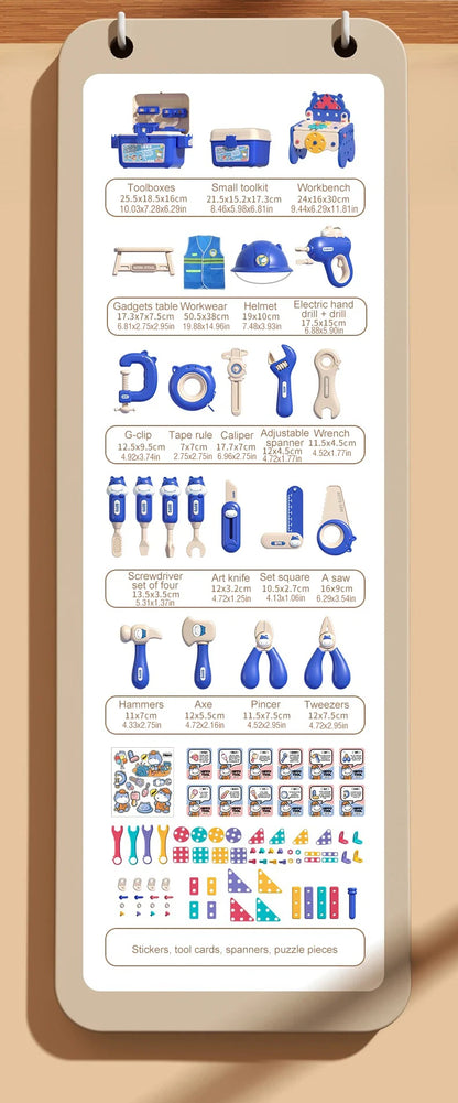 Children's Toolbox Puzzle Assembly Toys Simulation Electric Drill Screw Removal Multi-Functional Education Toys for Boys Girls