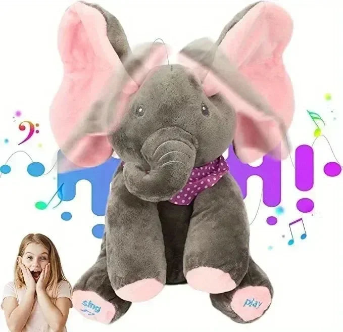 Animated Elephant Toys Plush Singing^ Elephant with Ears Moving Electric Plush Toy Cute Elephant Stuffed Animal Toy for BabyGift